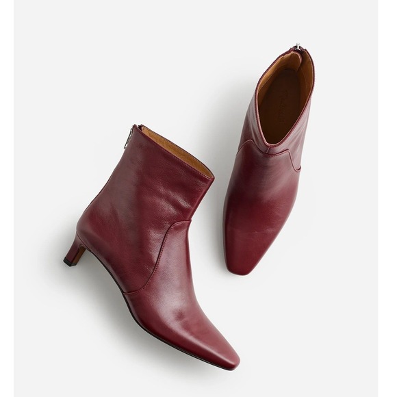 Madewell Shoes - NEW Madewell The Dimes Kitten Heel Boots Women 9 Burgundy Deep Merlot Leather